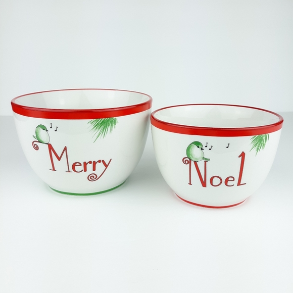 Everyday White Porcelain Merry Noel Nesting Bowls Replacements - Picture 14 of 15